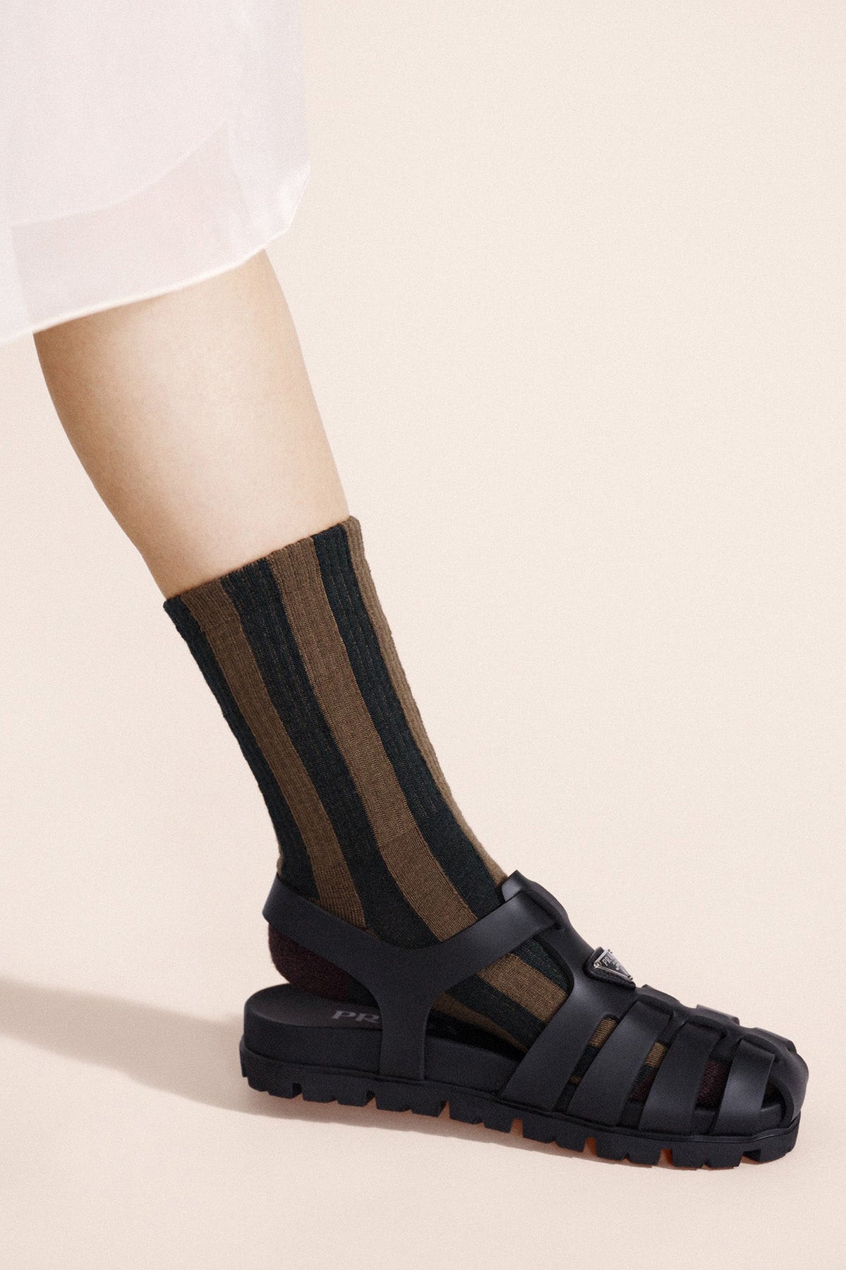 Hansel from Basel Olive Buren Wool Sporty Socks at Abacus Row Jewelry
