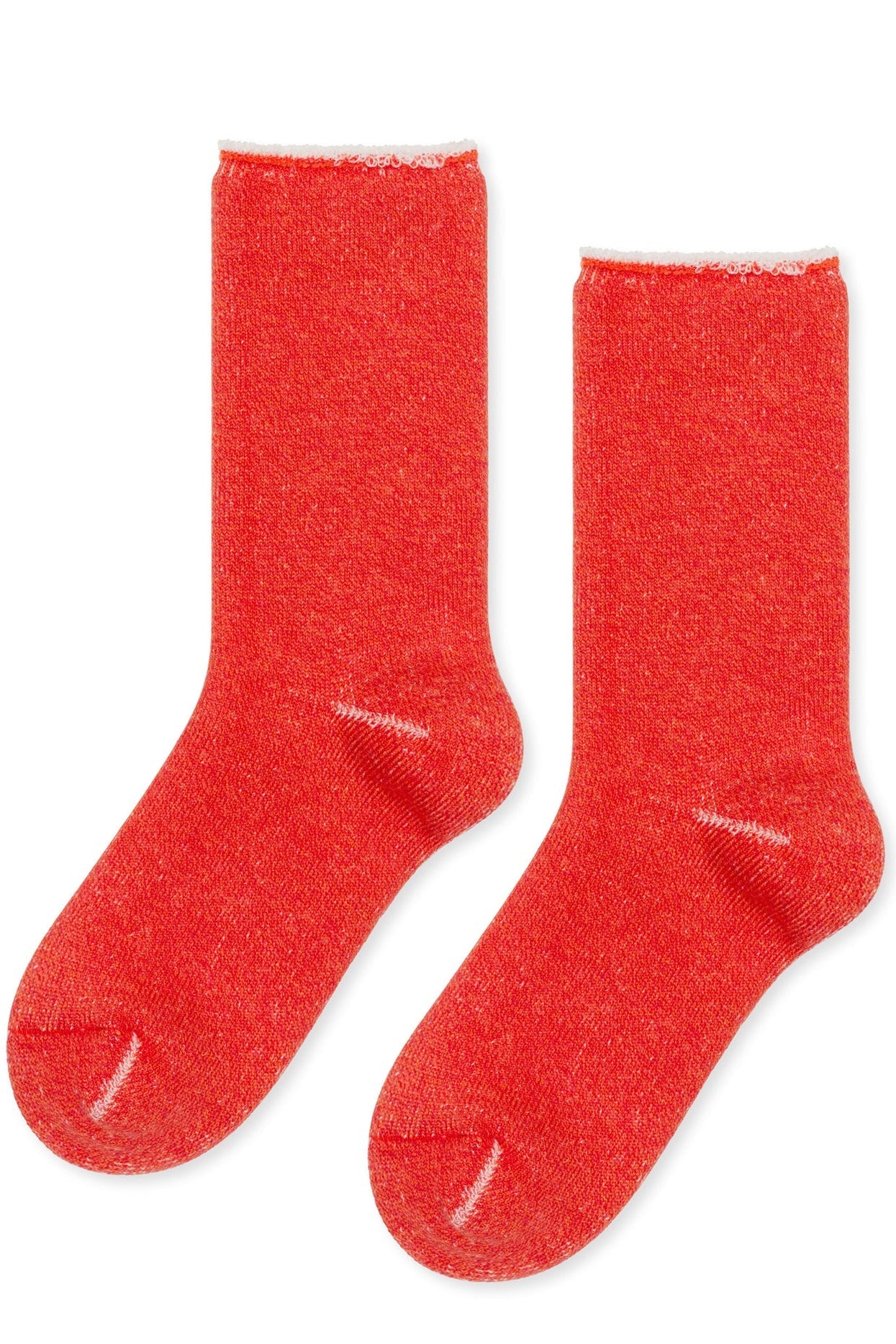 Cardinal Red Hoodie Wool Crew Socks by Hansel from Basel at Abacus Row