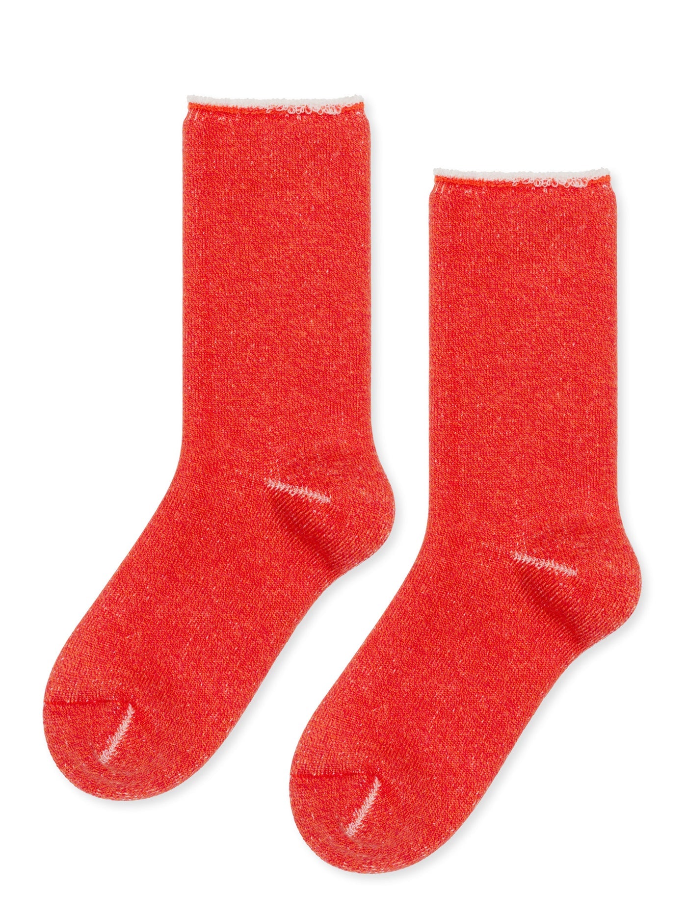 Cardinal Red Hoodie Wool Crew Socks by Hansel from Basel at Abacus Row