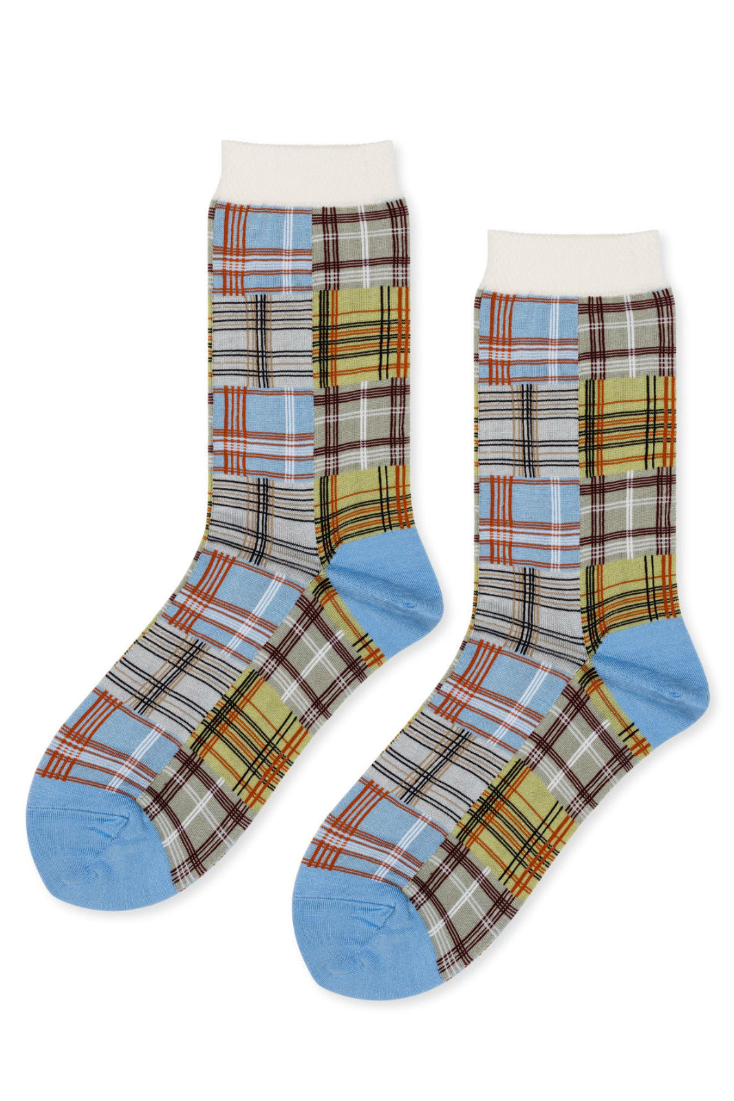 Hansel from Basel Periwinkle Madras Socks at Abacus Row