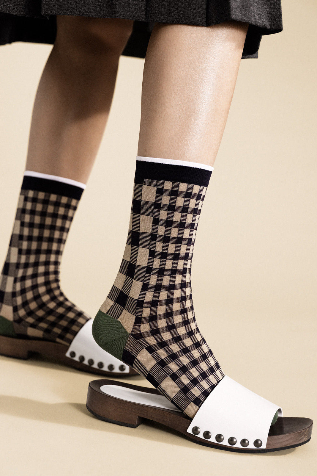 Hansel from Basel Styled Taupe Patty Socks at Abacus Row