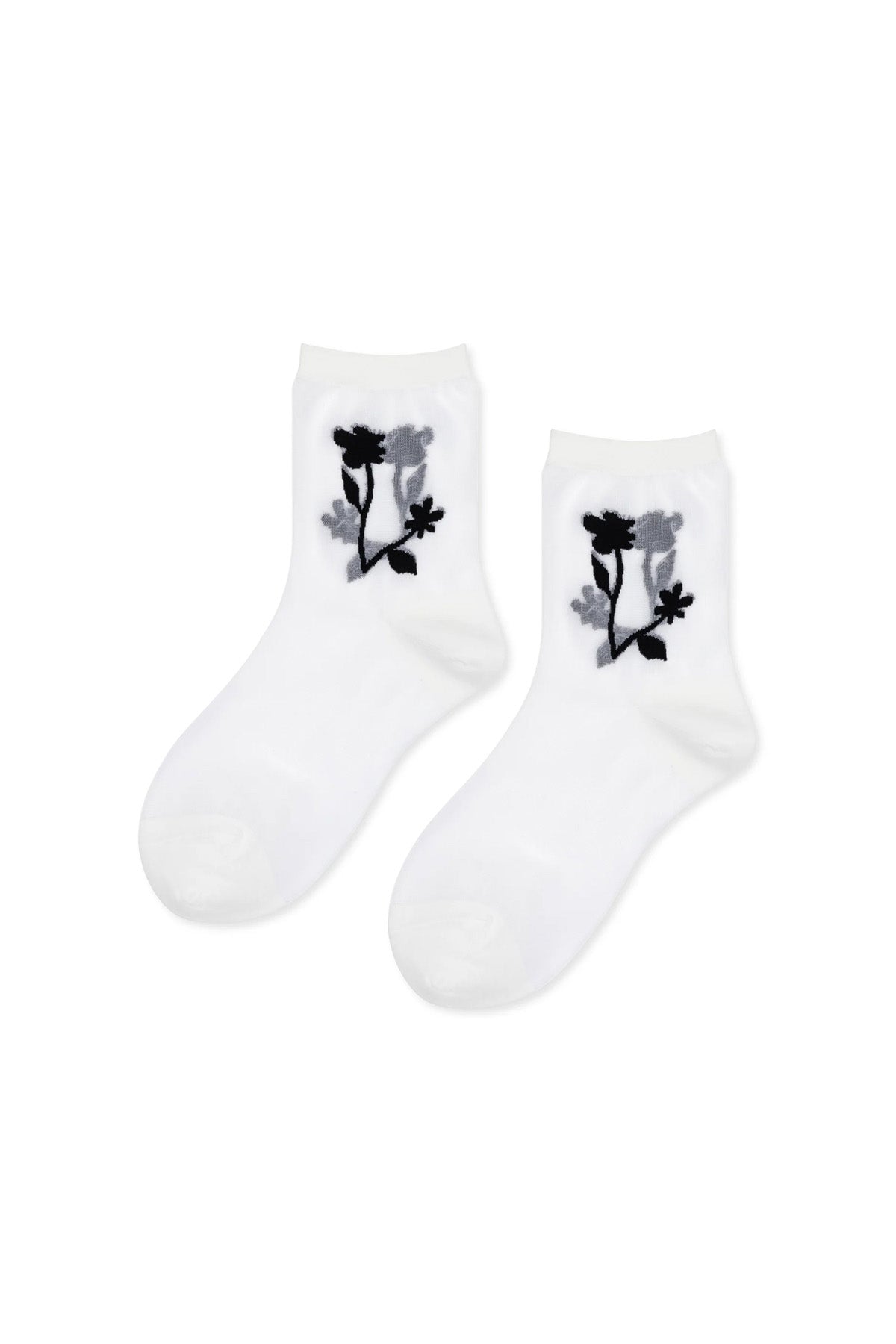 Hansel from Basel White Shadowplay Sheer Short Crew Socks at Abacus Row