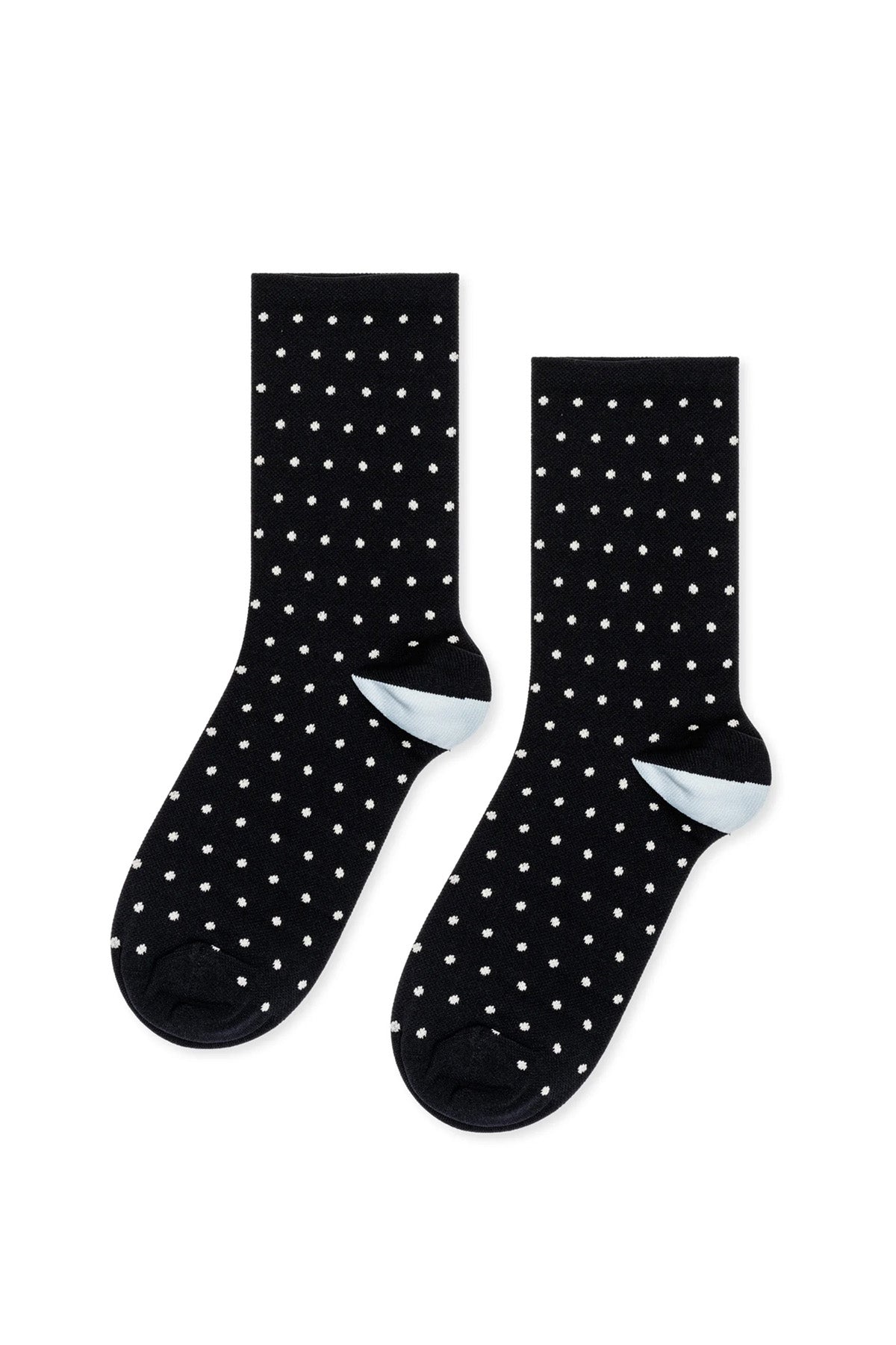 Tiny Dot Sporty Crew Socks - Black