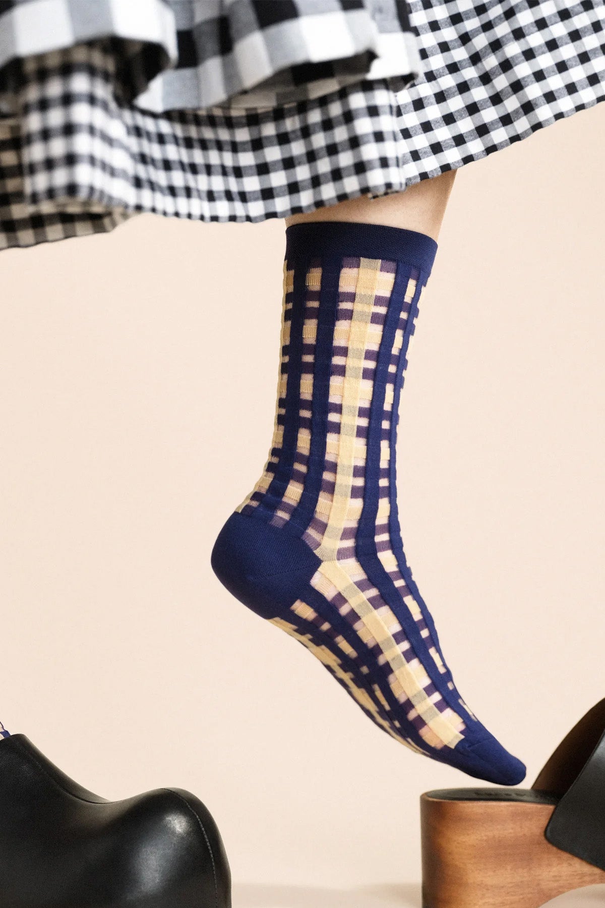 Hansel from Basel Blue Wonka Crew Socks at Abacus Row Handmade Jewelry