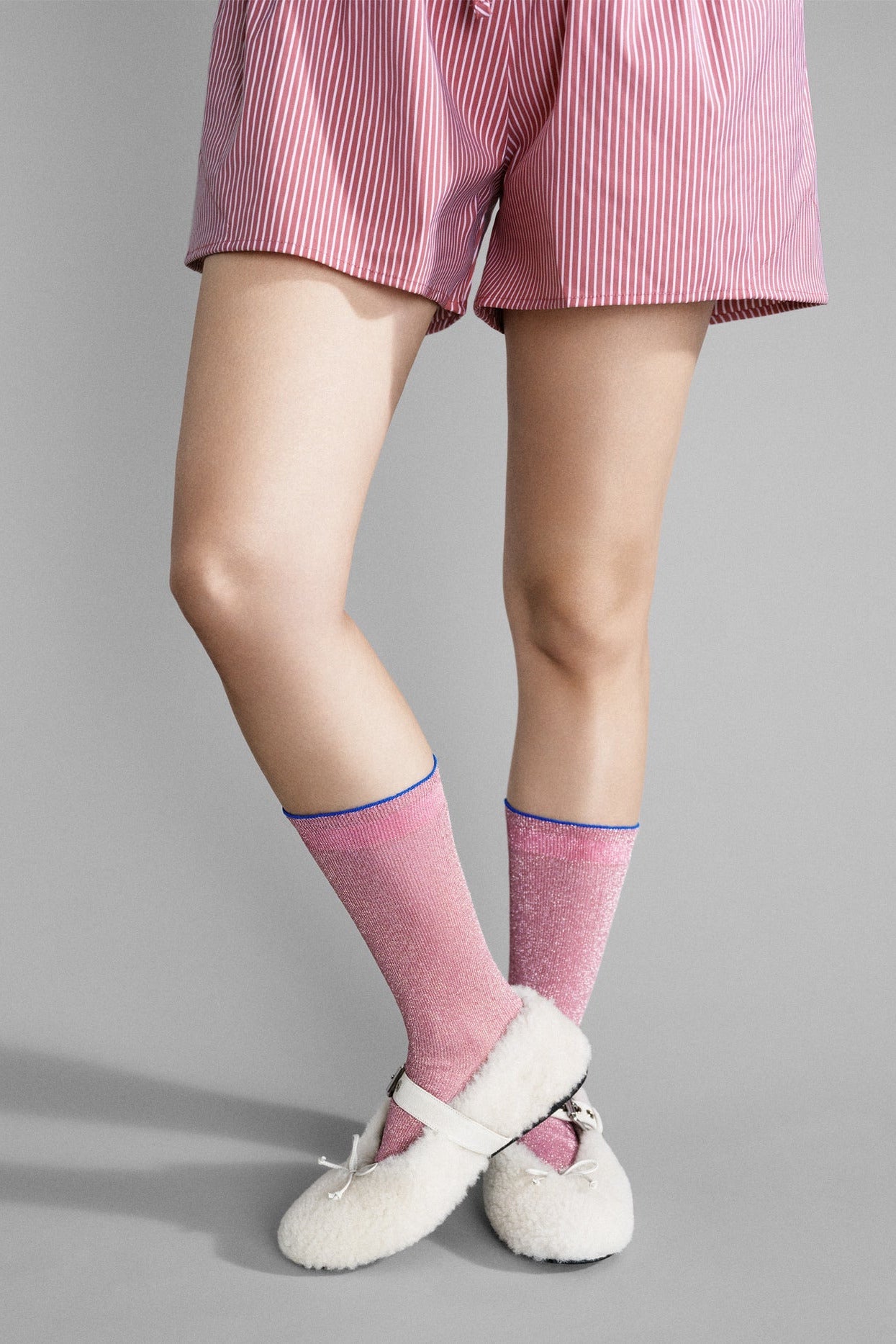 Hansel from Basel Pink Lumiesta Socks styled at Abacus Row