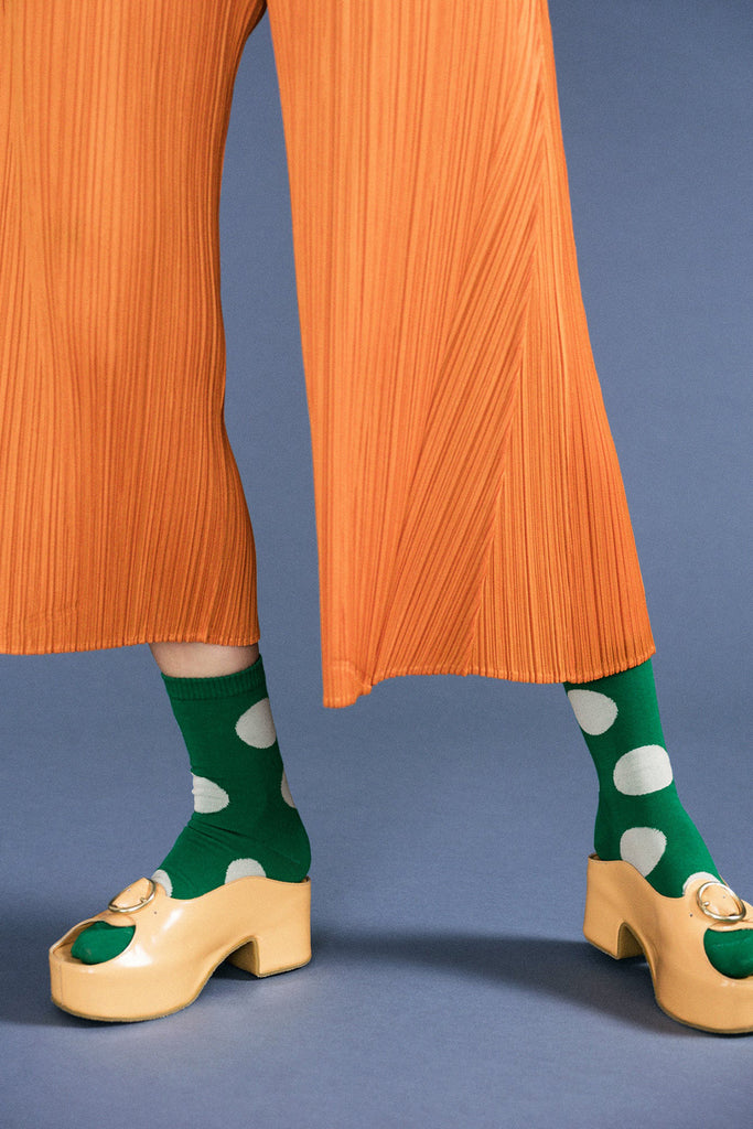 Rie Crew Socks - cadmium