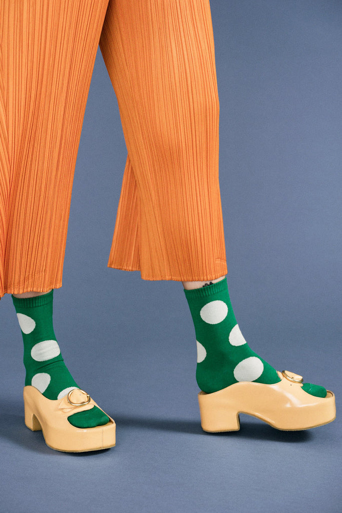 Rie Crew Socks - cadmium