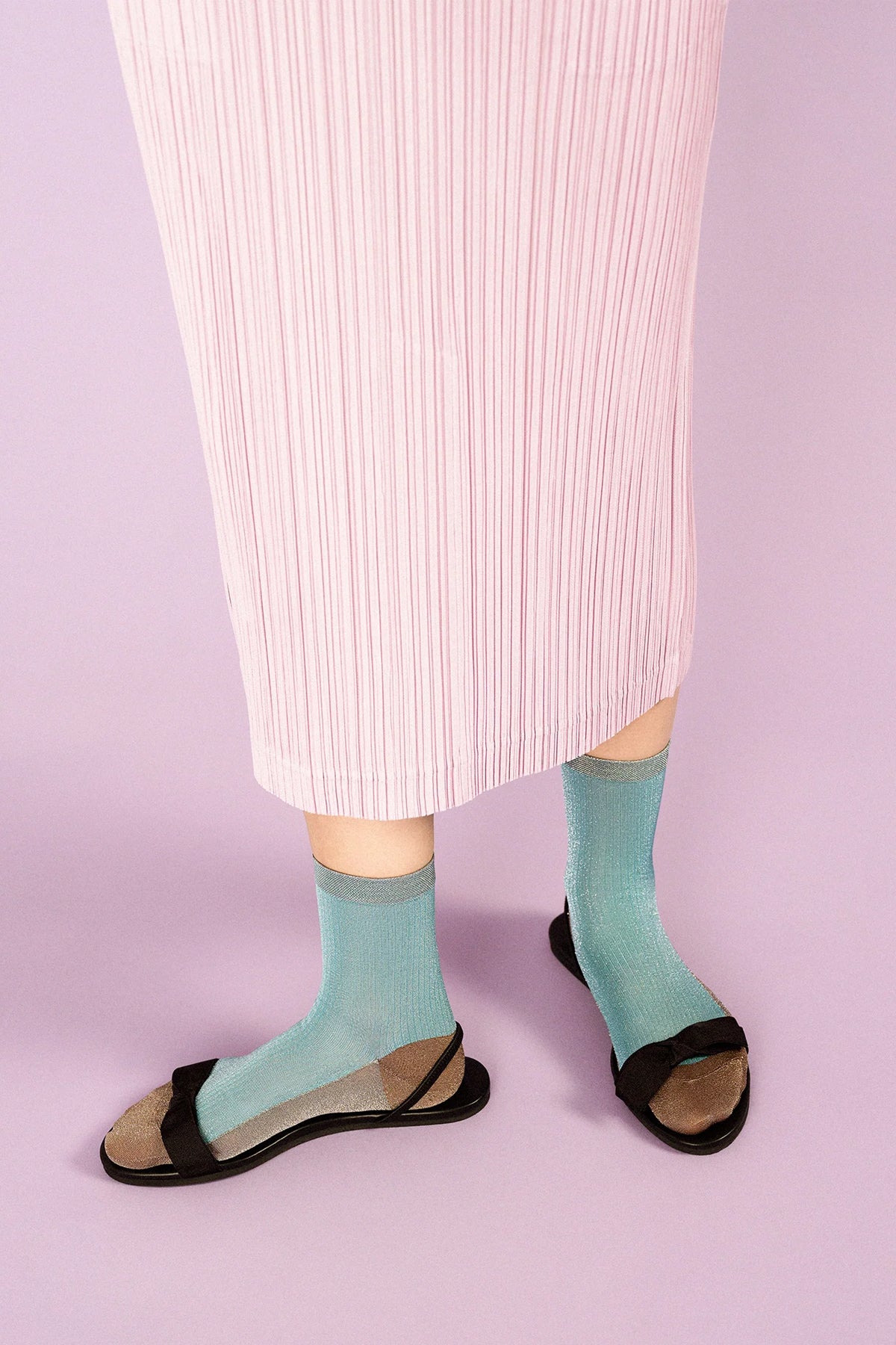 Hansel from Basel Aqua Twinkle Crew Socks at Abacus Row Jewelry