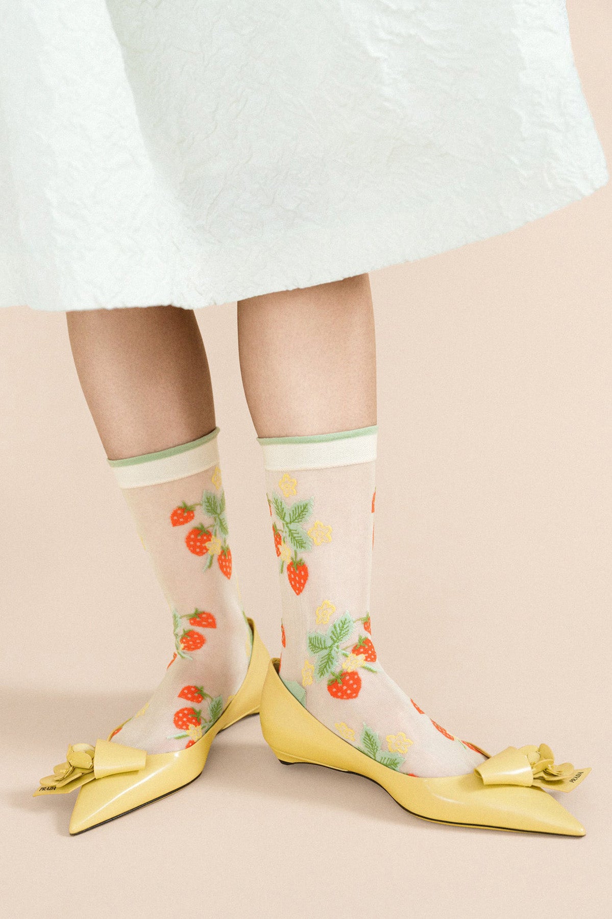 Hansel from Basel Wild Strawberry Sheer Socks at Abacus Row Jewelry