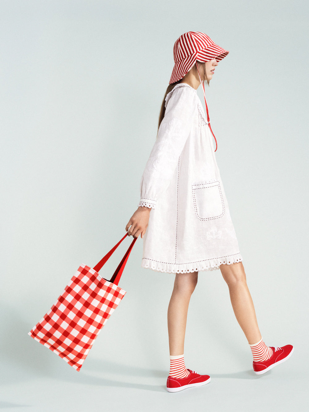 Styled Hansel from Basel Red Gingham Tote Bag at Abacus Row Jewelry