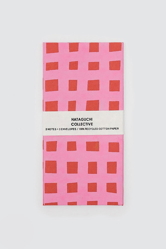 Cherry Grid Large Notecard Set by Hataguchi Collective at Abacus Row Handmade Jewelry