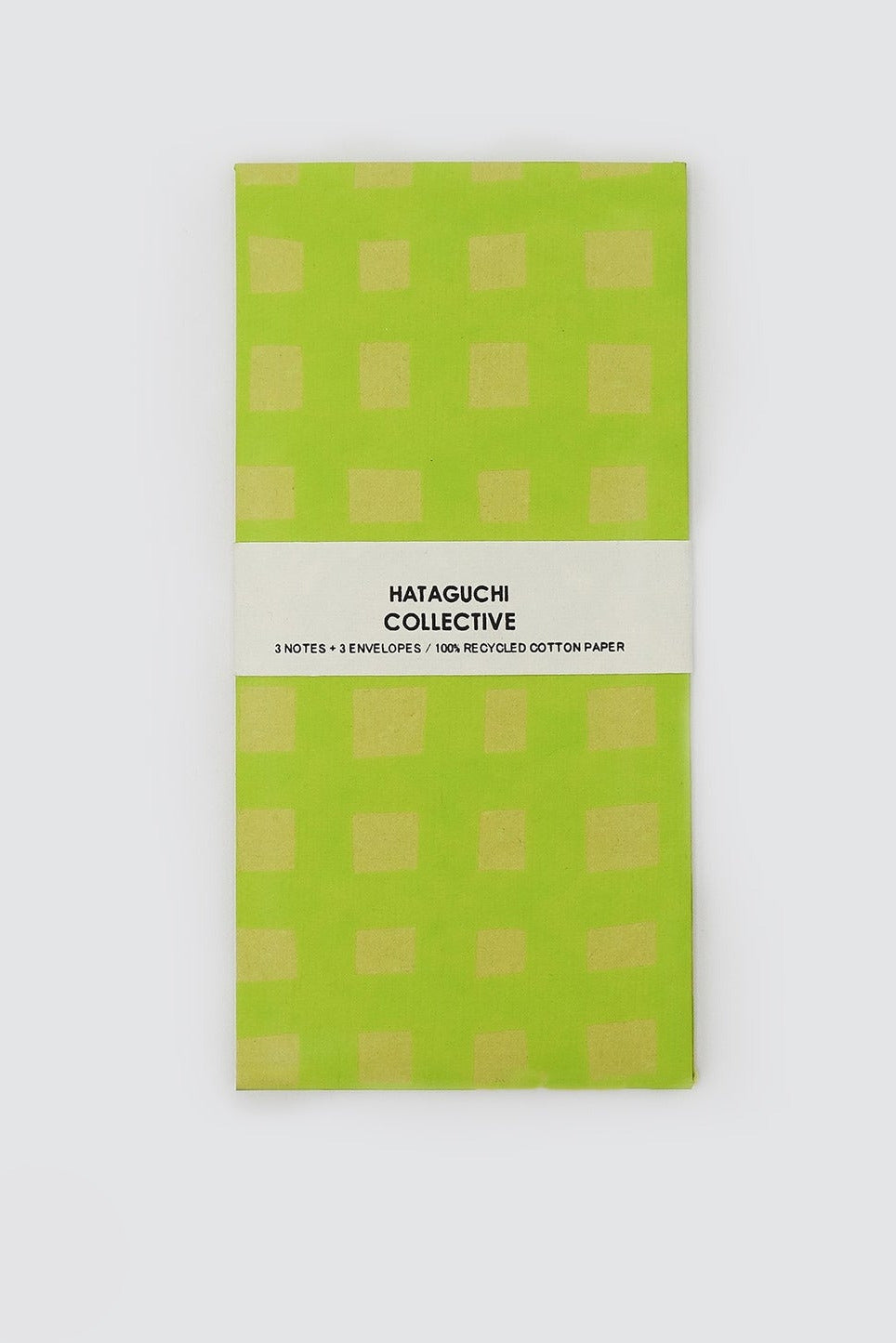 Lime Grid Large Notecard Set by Hataguchi Collective at Abacus Row Handmade Jewelry