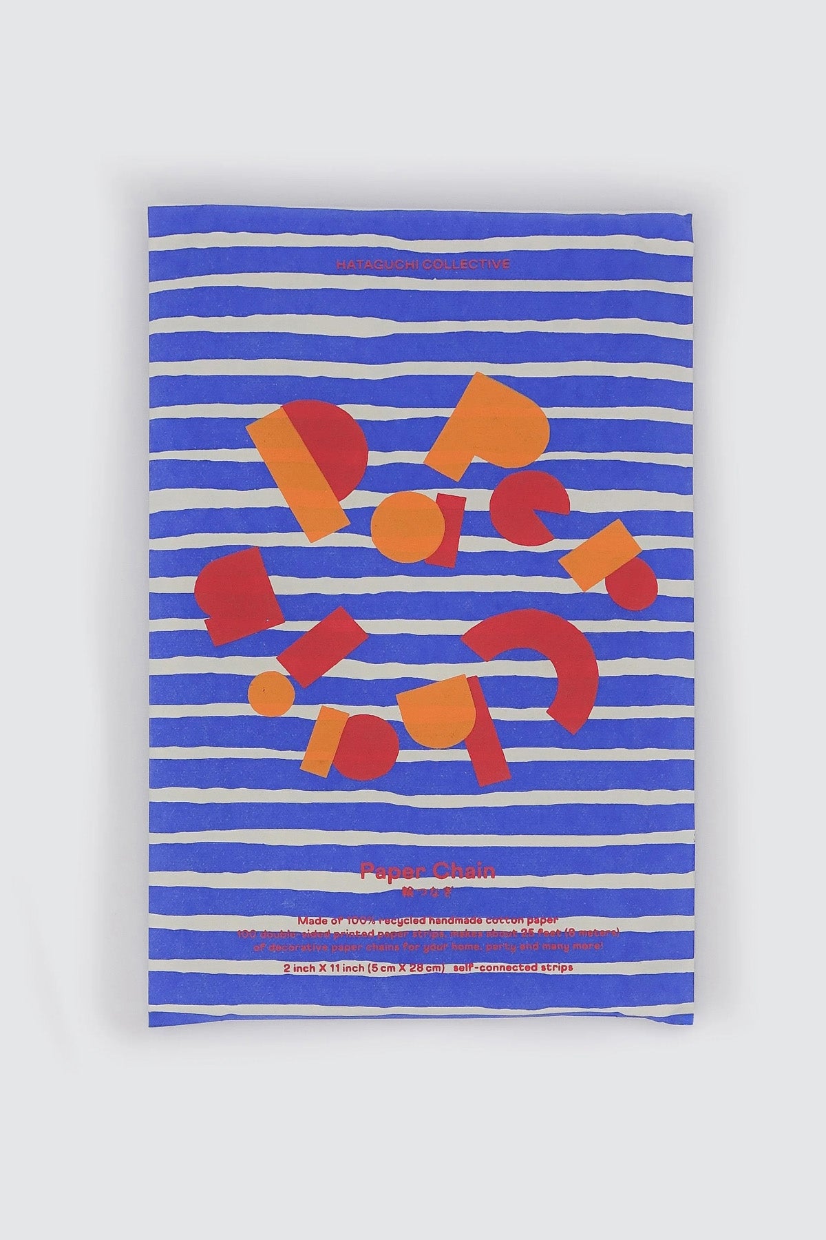 Blue Paper Chain Garland by Hataguchi Collective packaging at Abacus Row