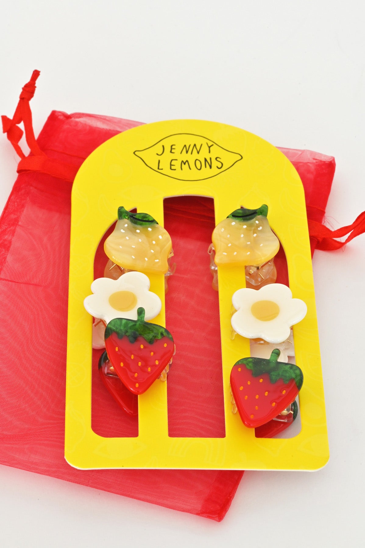 Micro Fruit and Flowers Hair Claws Set by Jenny Lemons at Abacus Row