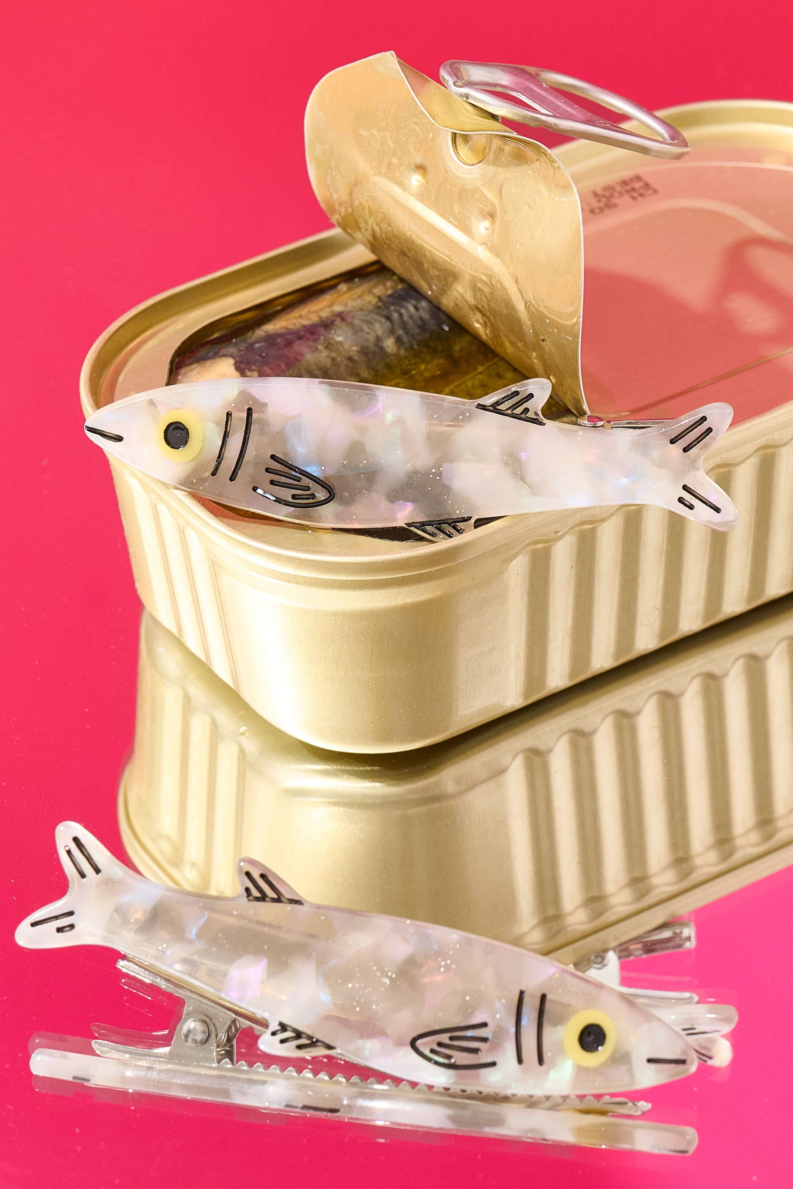 Styled Sardine Alligator Hair Clips by Jenny Lemons at Abacus Row Jewelry