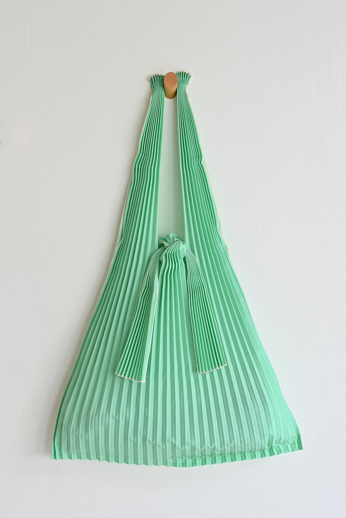 Large Pleated Tote Bag - Mint