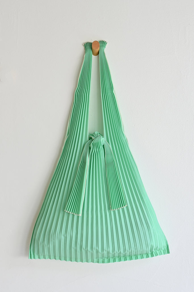 Large Pleated Tote Bag - Mint