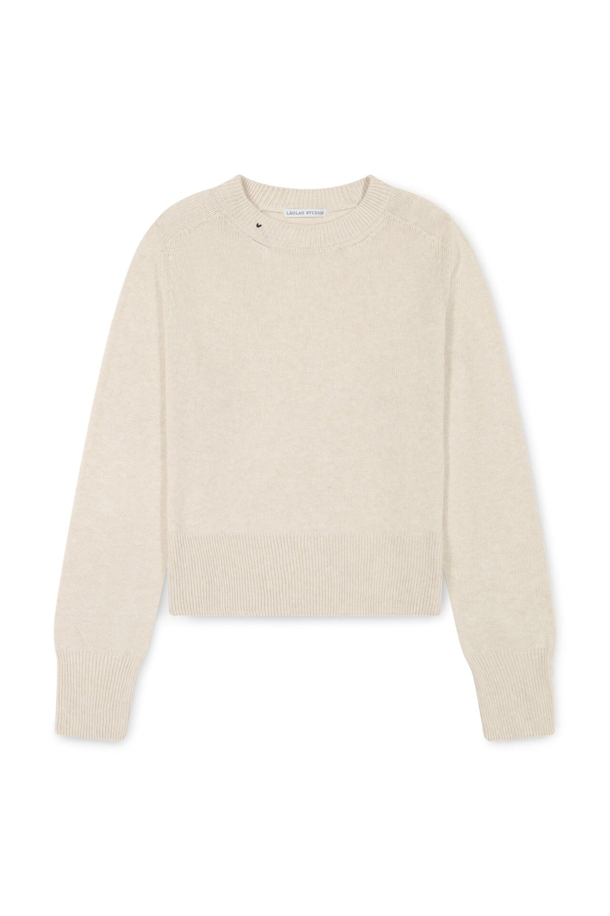 Cream Chloe Linen Tee by Lao Lao at Abacus Row Handmade Jewelry