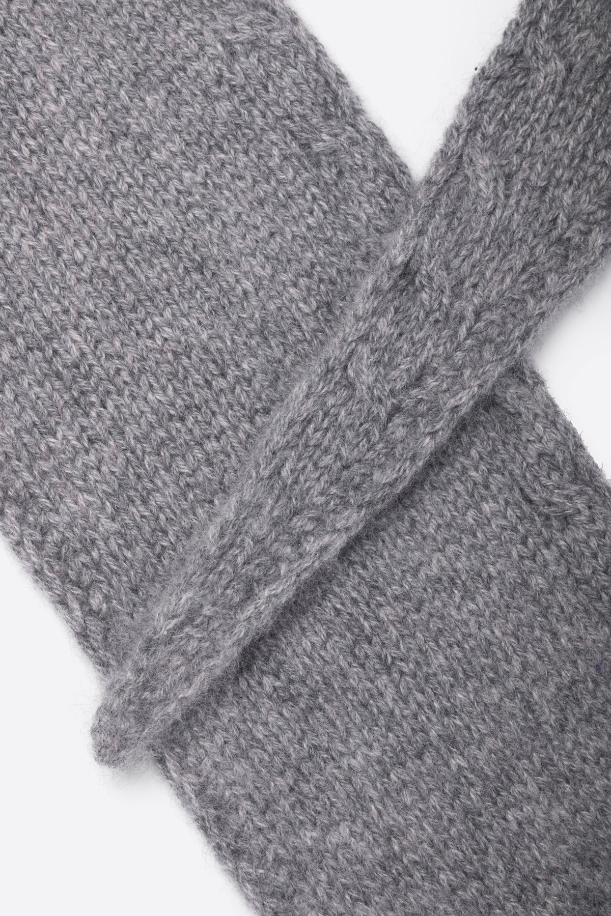 Detail of a Grey Melange Mini Scarf by Lao Lao at Abacus Row Handmade Jewelry