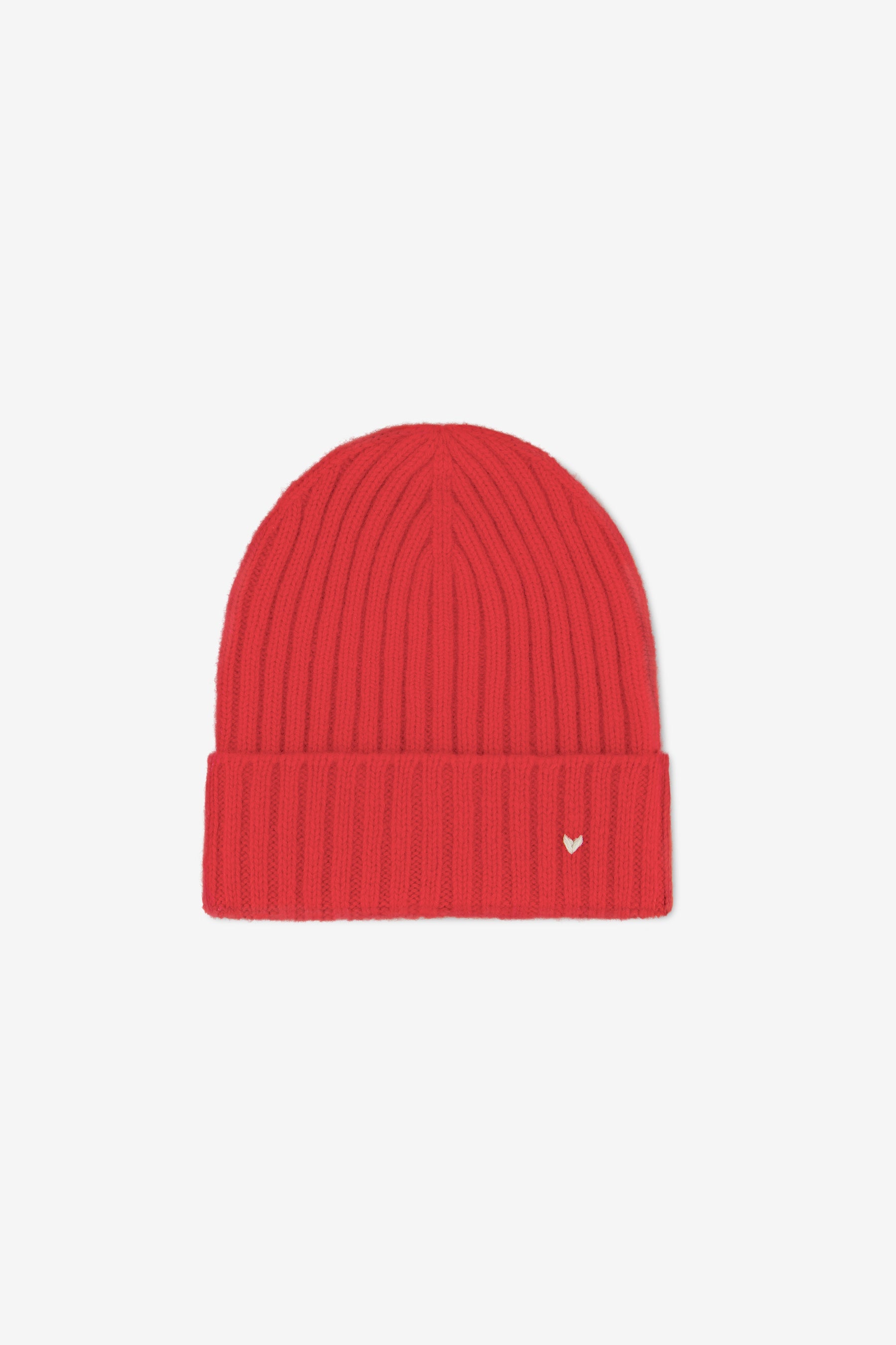 Scarlet Red Rib Beanie by Lao Lao at Abacus Row Handmade Jewelry