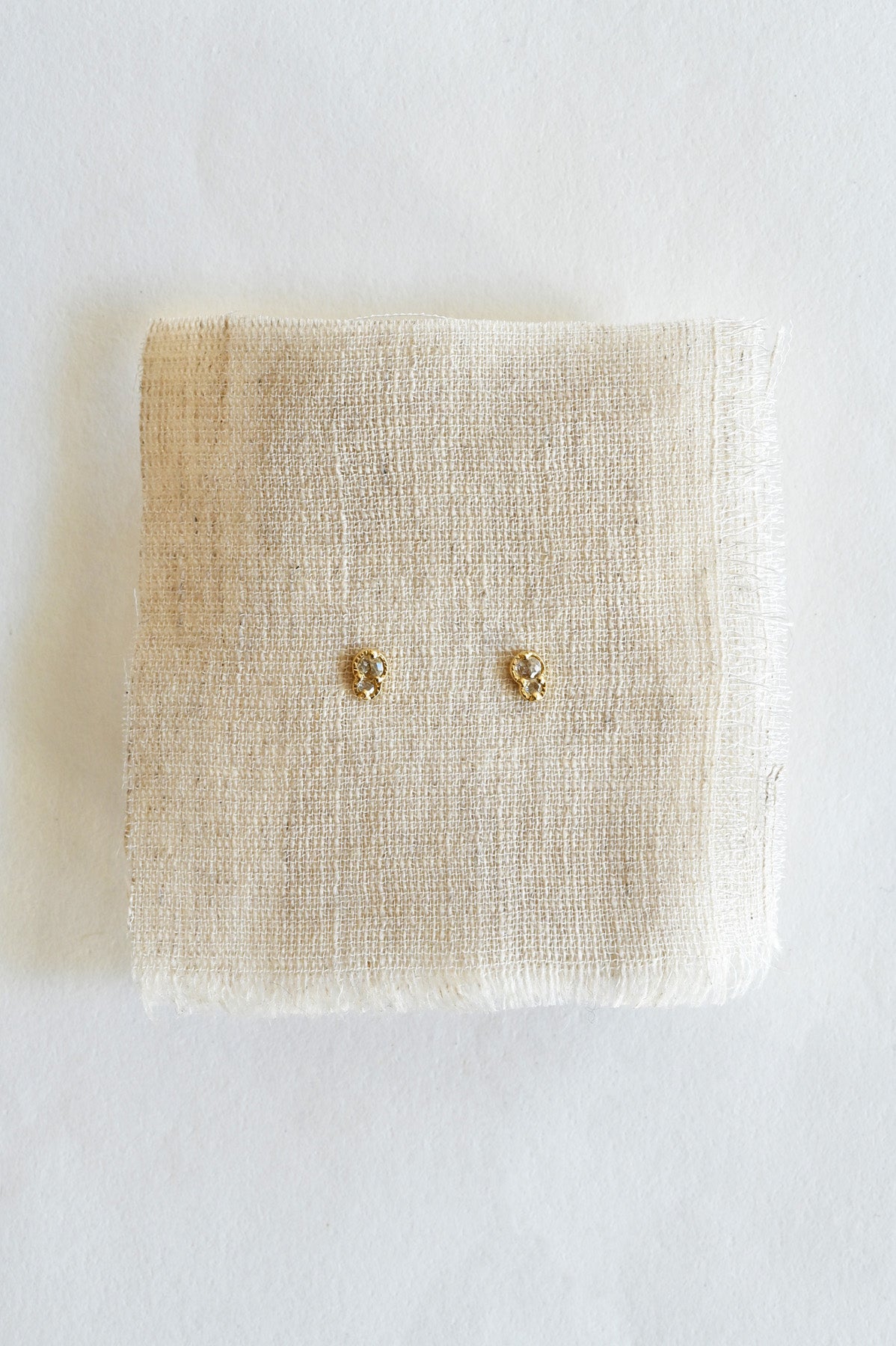 Twin White Diamond Stud Earrings by LINN at Abacus Row Jewelry