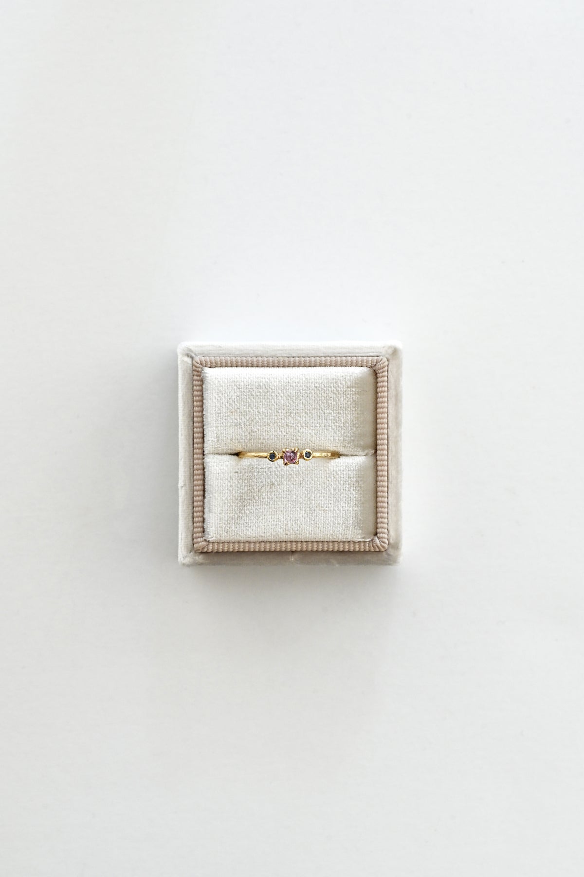 Boxed Pink and Blue Prism Ring by LINN at Abacus Row Handmade Jewelry