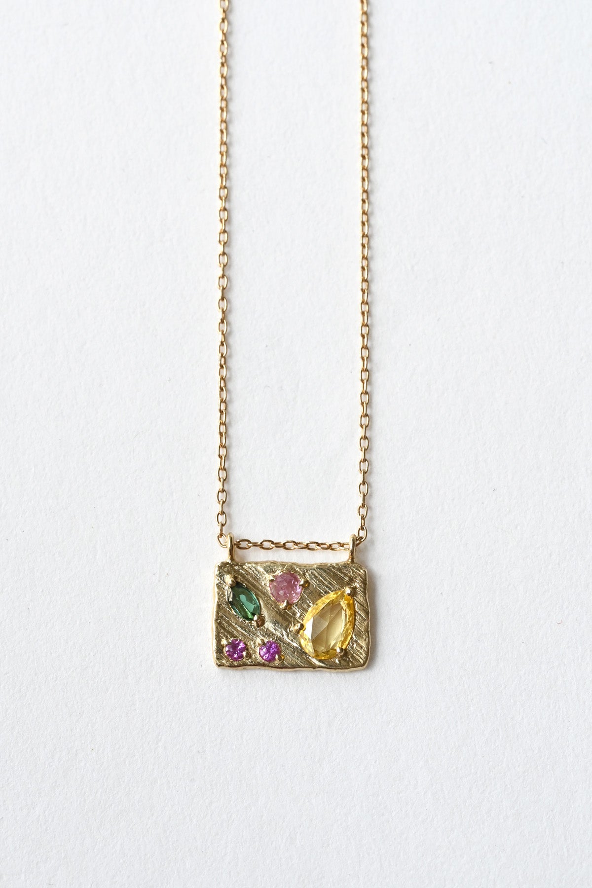 Tropical Collage Necklace by LINN at Abacus Row Handmade Jewelry