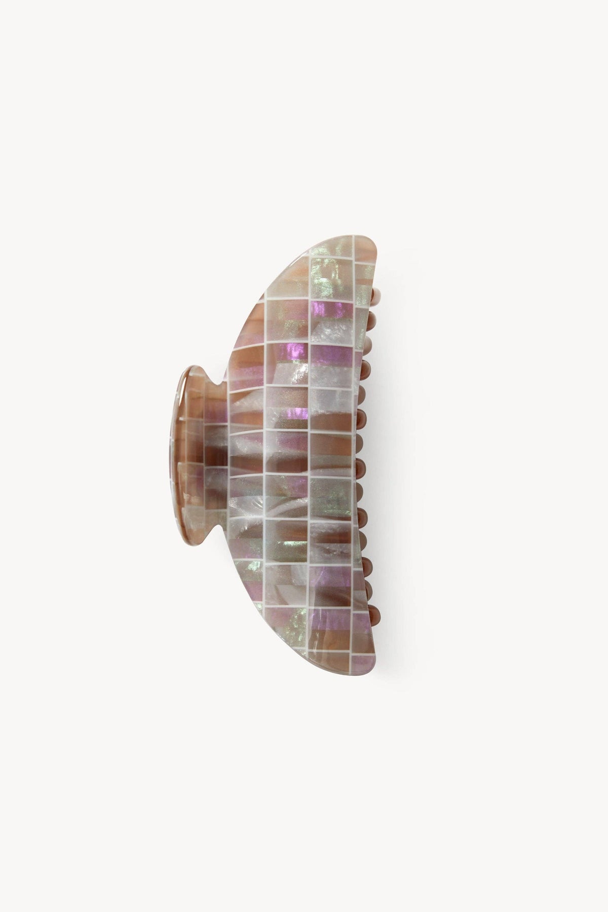 Brown Shell Checker Midi Heirloom Claw by Machete at Abacus Row
