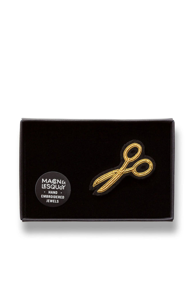 Golden Scissors Brooch