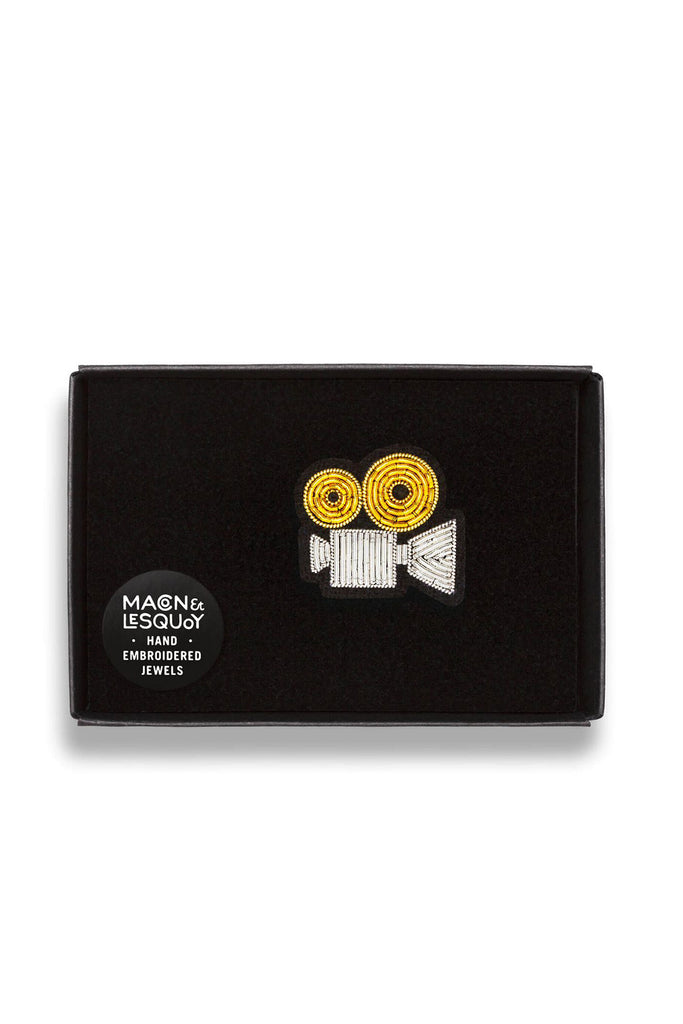 Movie Camera Brooch by Macon et Lesquoy at Abacus Row Jewelry