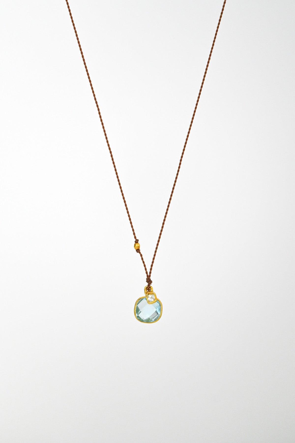 Blue Topaz + Diamond Necklace