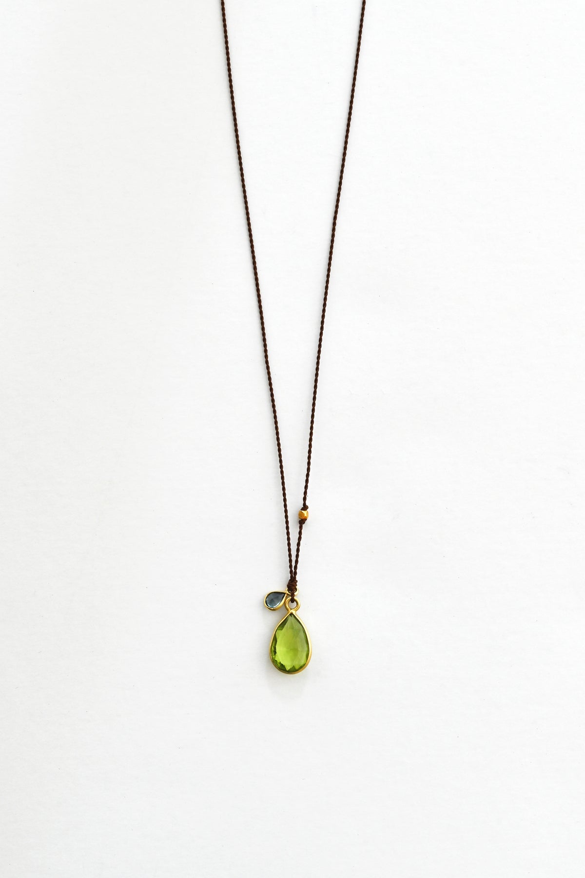 Peridot and Sapphire Necklace by Margaret Solow at Abacus Row