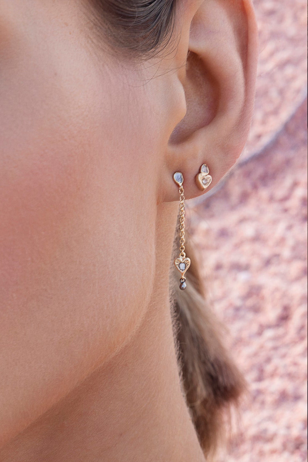 No.907 Gold Earrings by Marie Laure Chamorel at Abacus Row Handmade Jewelry