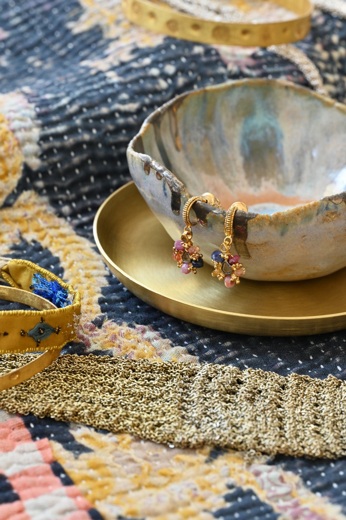 Styled No.980 Gold Earrings by Marie Laure Chamorel at Abacus Row