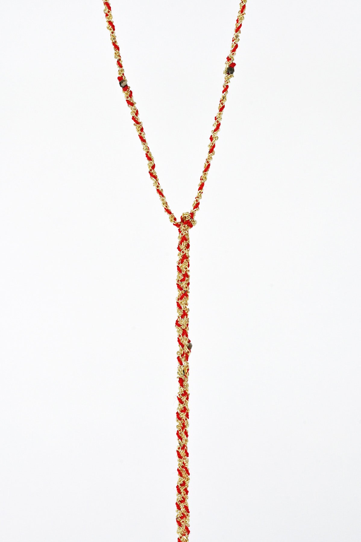 No.182 Red Necklace close up by Marie Laure Chamorel at Abacus Row Handmade Jewelry