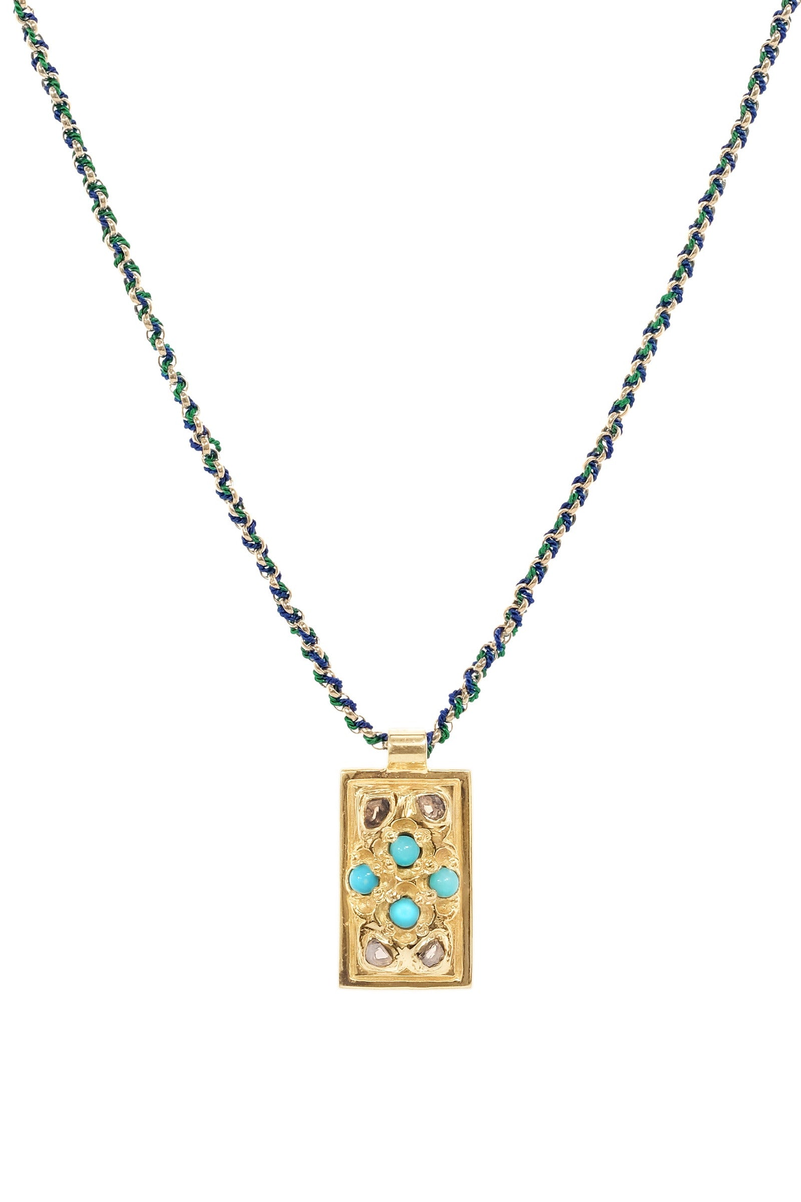 Detail of No.916 Aqua Necklace by Marie Laure Chamorel at Abacus Row Handmade Jewelry