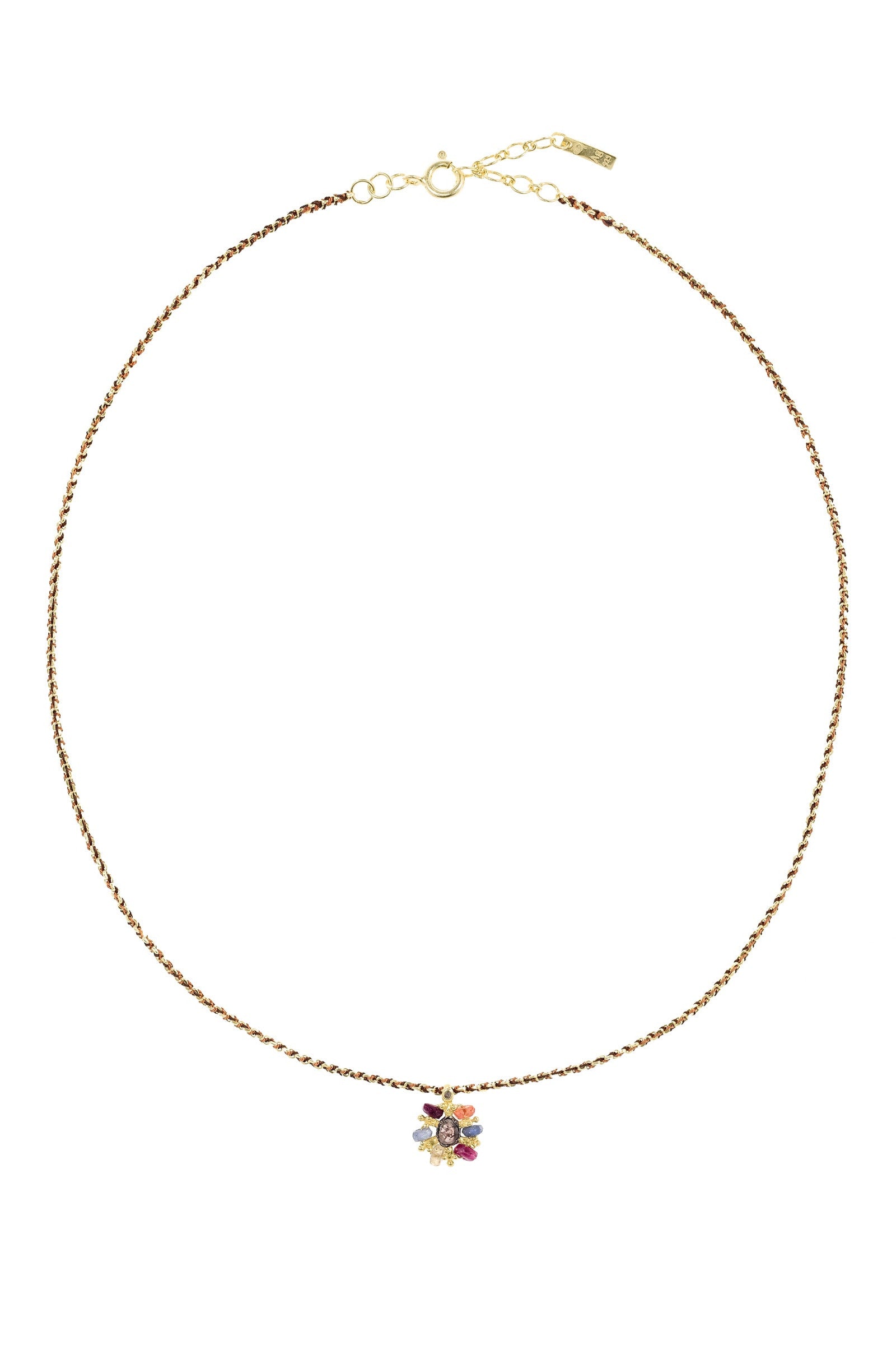 No.976 Gold Brown Caramel Necklace by Marie Laure Chamorel at Abacus Row Handmade Jewelry