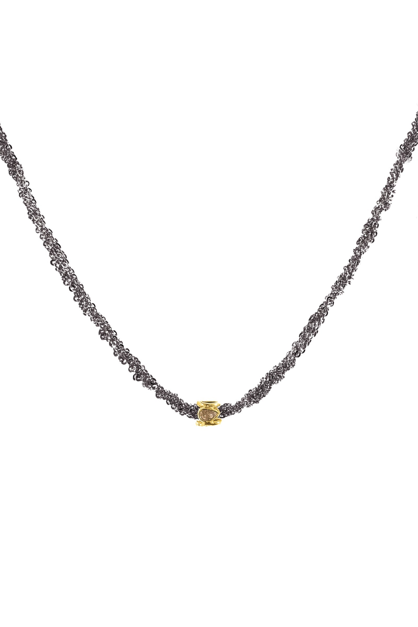 Detail of No.985 Ruthenium Necklace by Marie Laure Chamorel at Abacus Row Handmade Jewelry