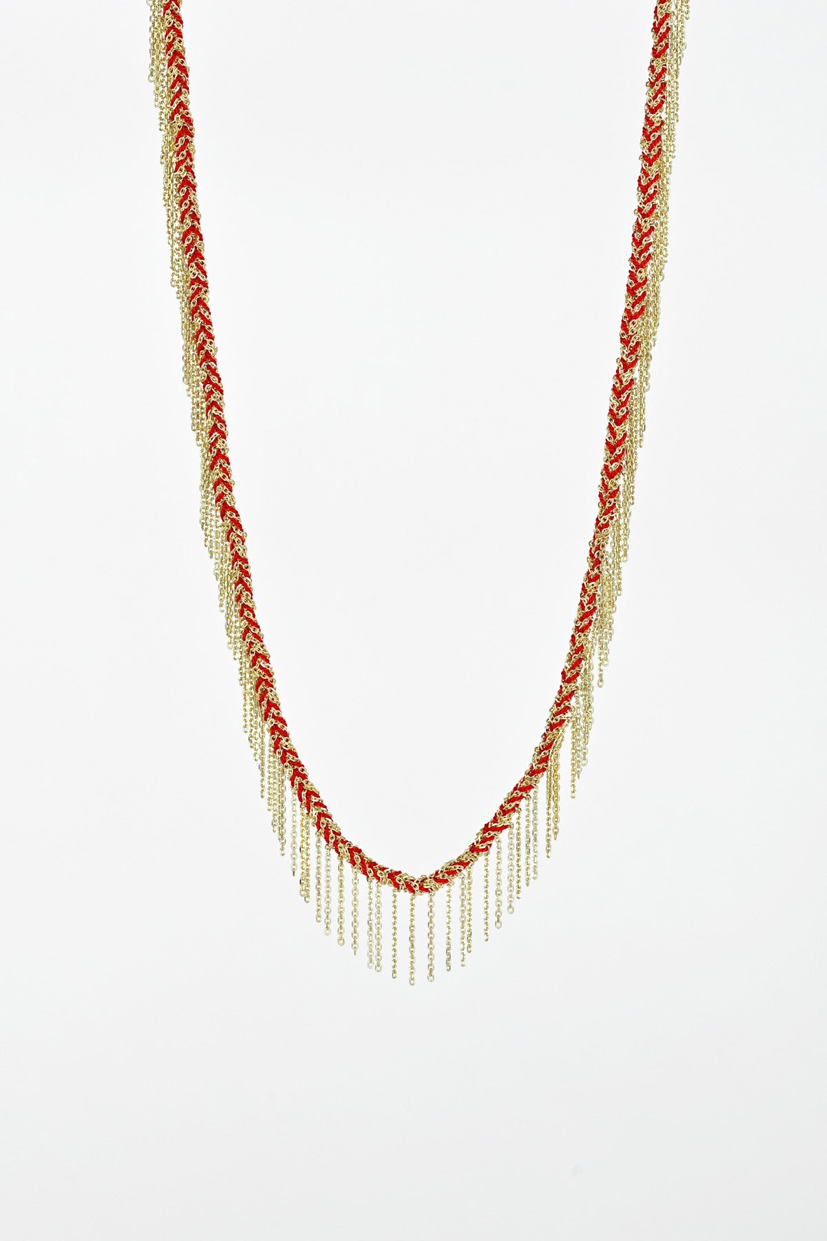 No.550 Gold Red Necklace by Marie Laure Chamorel at Abacus Row Handmade Jewelry