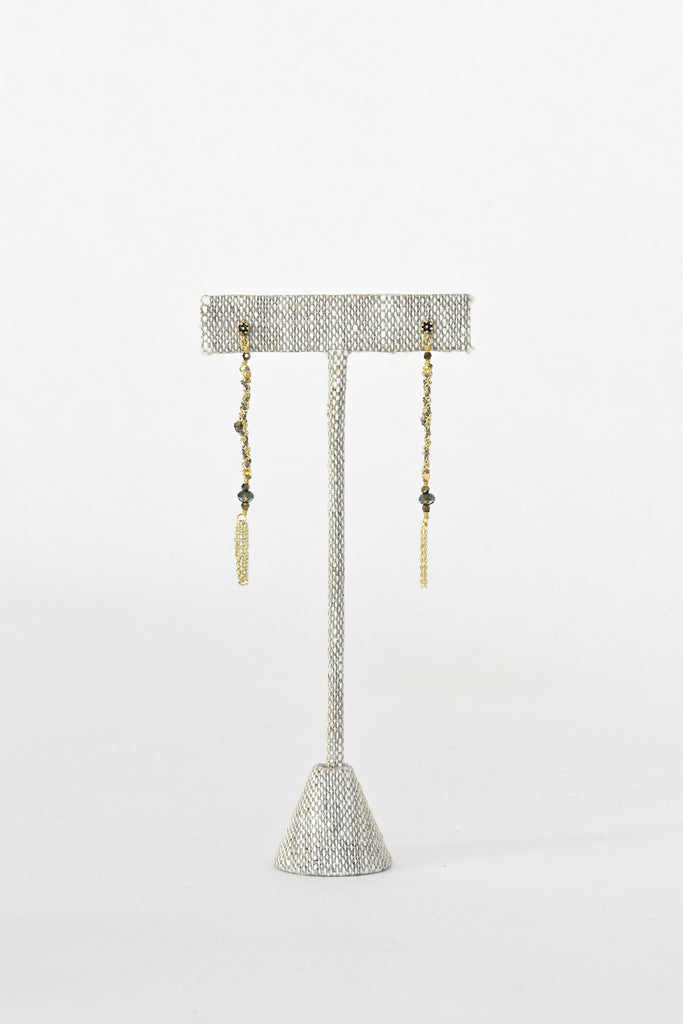 No.815 Gold Grey Earrings