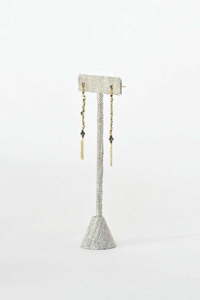 No.815 Gold Grey Earrings