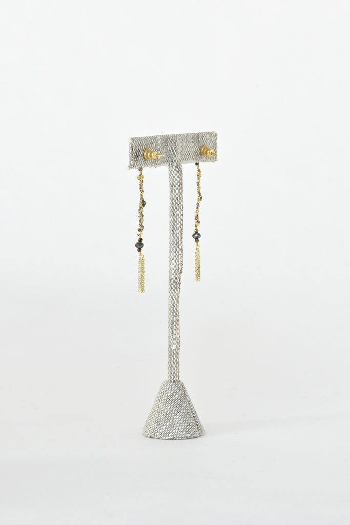 No.815 Gold Grey Earrings