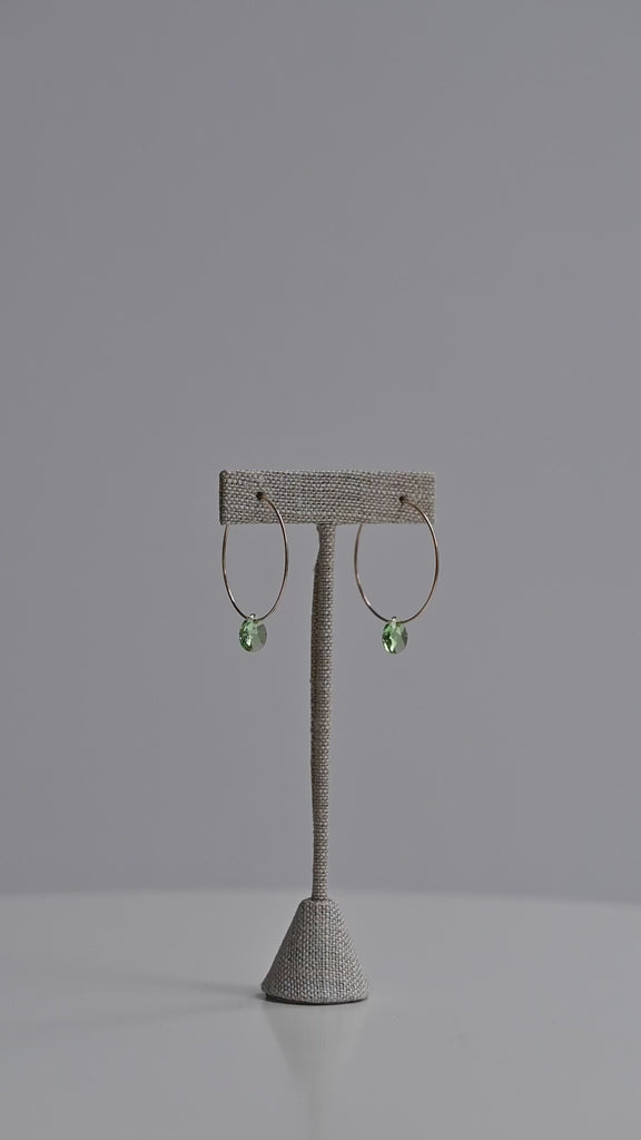 Large Petal Hoop Earrings in Bamboo in the Garden Collection at Abacus Row Handmade Jewelry