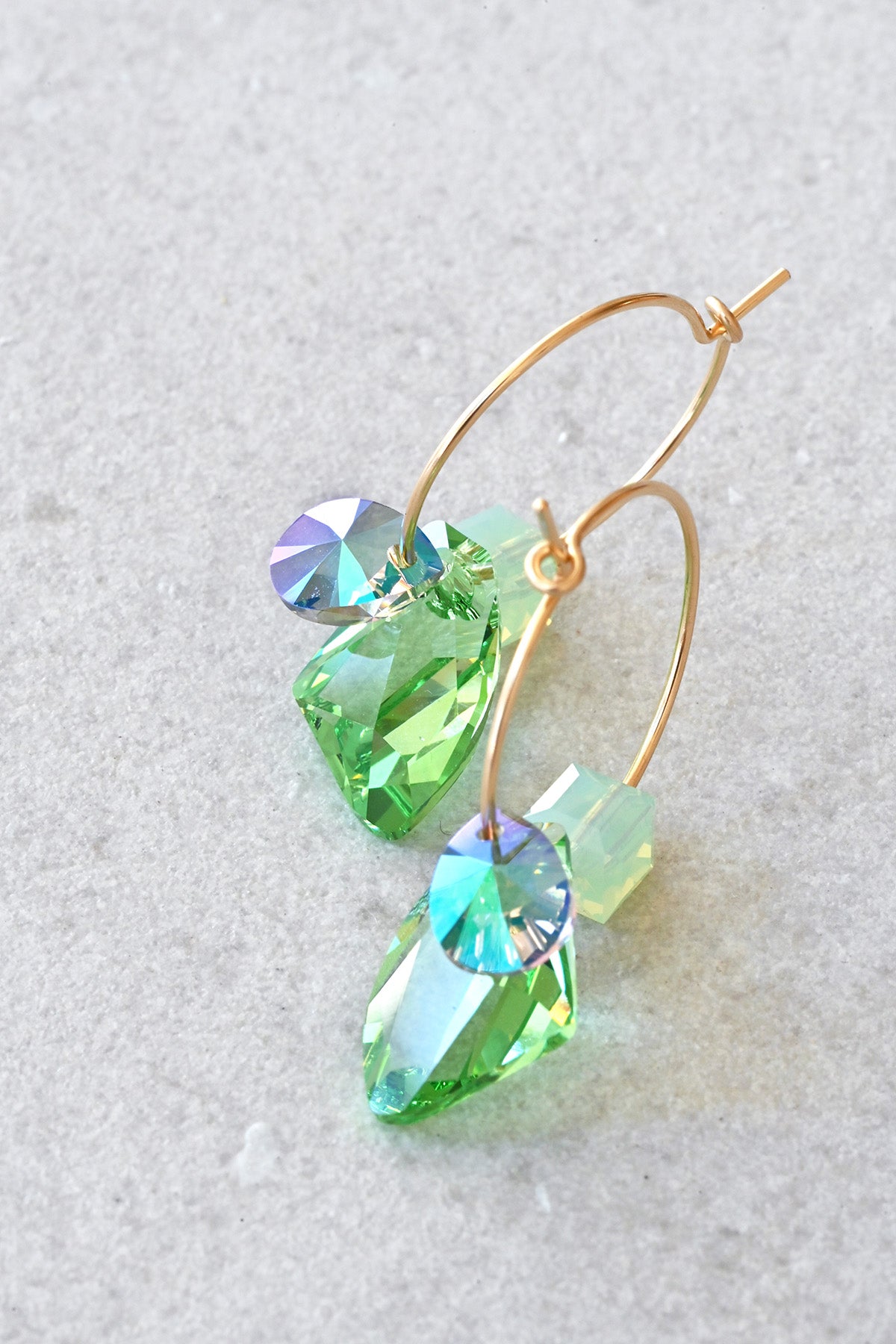 Sage Flower Earrings No.2 from the Garden Collection styled view by Abacus Row Handmade Jewelry