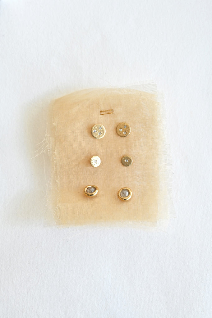 Diamond Stud Earrings by Sarah Swell at Abacus Row Handmade Jewelry