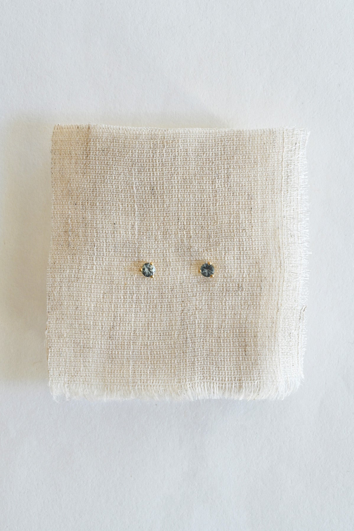 Montana Sapphires stud earrings by Sarah Swell at Abacus Row Handmade Jewelry