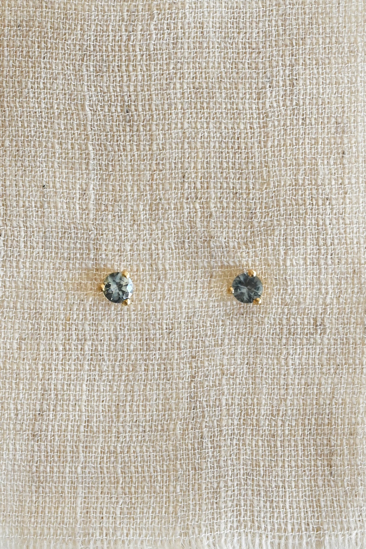 Montana Sapphires stud earrings by Sarah Swell at Abacus Row Handmade Jewelry