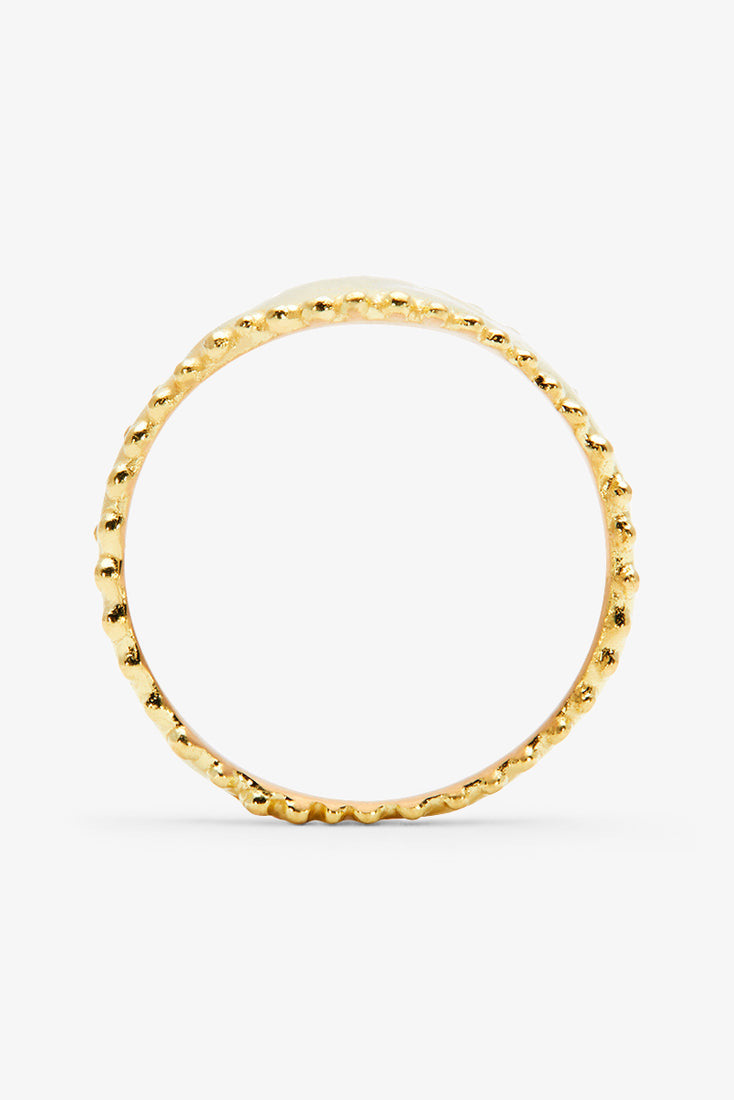 Profile of the Beaded Signet Ring by Satomi Kawakita at Abacus Row Handmade Jewelry