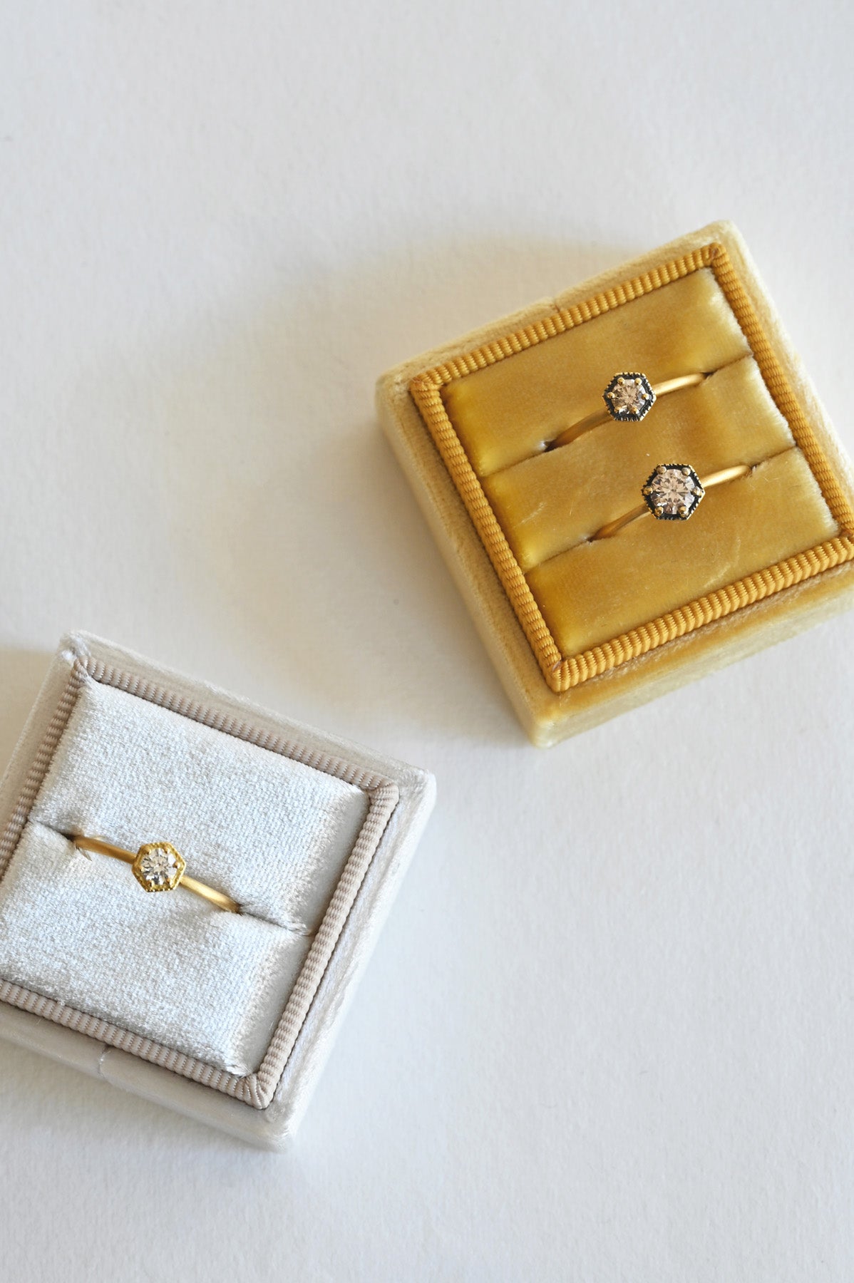 Hexagon Ring, Brown Diamond - 4.5mm