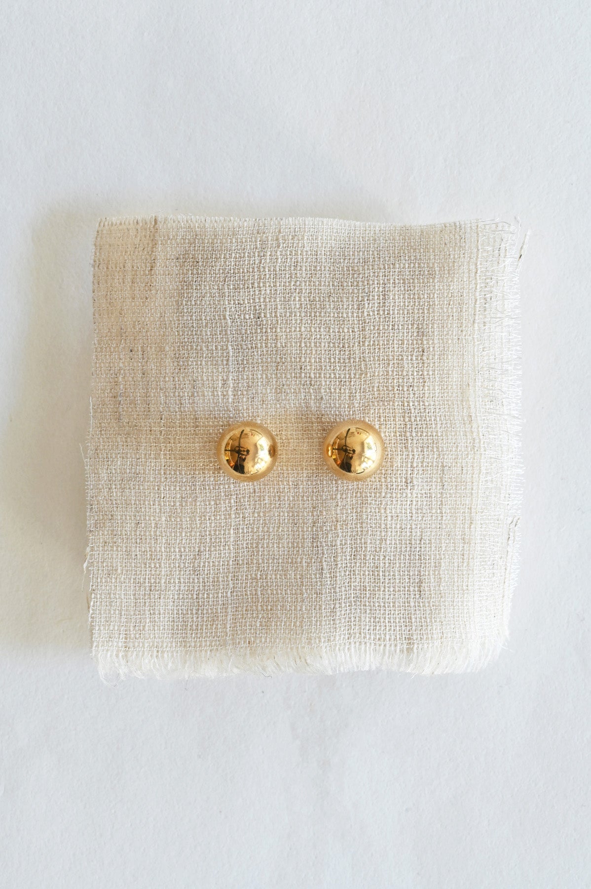 8mm Golden Ball Stud Earrings Satomi Kawakita at Abacus Row Handmade Jewelry